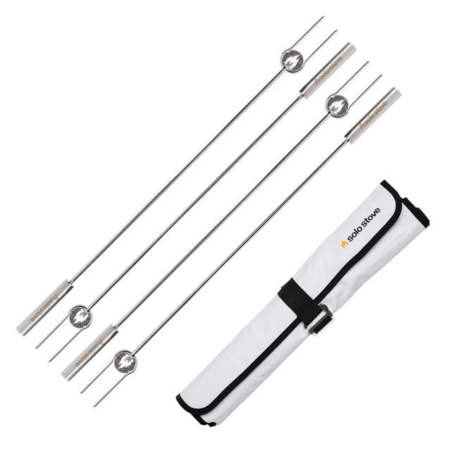 Solo Stove Stainless Steel Marshmallow Roasting Sticks for Fire Pits (Set of 4) with Case Great for Marshmallows and Hot Dogs Fire Pit Accessories for smores maker
