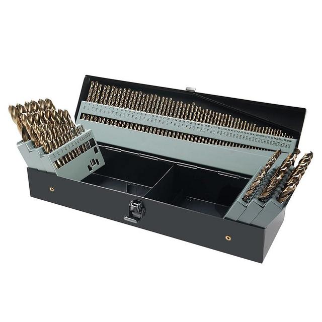 GMTOOLS 115Pcs Cobalt Drill Bits Set, M35 High Speed Steel, 135 Degree Tip, Twist Jobber Length Drill Bit Kit for Hardened Metal, Plastic and Wood with Metal Indexed Storage Case, 1/16"-1/2"