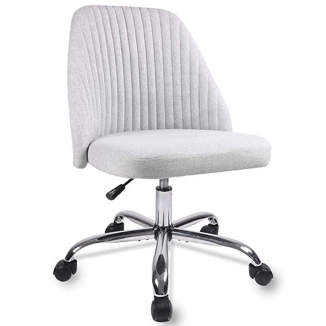 Rimiking Home Office Modern Twill Fabric Adjustable Mid-Back Task Ergonomic Executive Chair, Gray