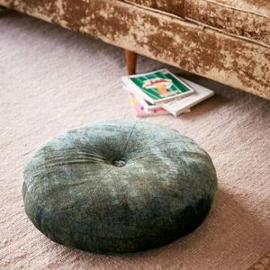 Amya Velvet Pillow Pouf- Teal