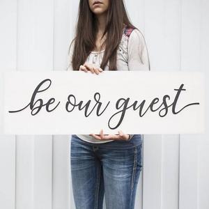 Be our Guest | Be our Guest Sign  | Sign | Wood Sign | Wood guest Sign | Rustic Sign | wood sign sayings | 11x35 | White Washed