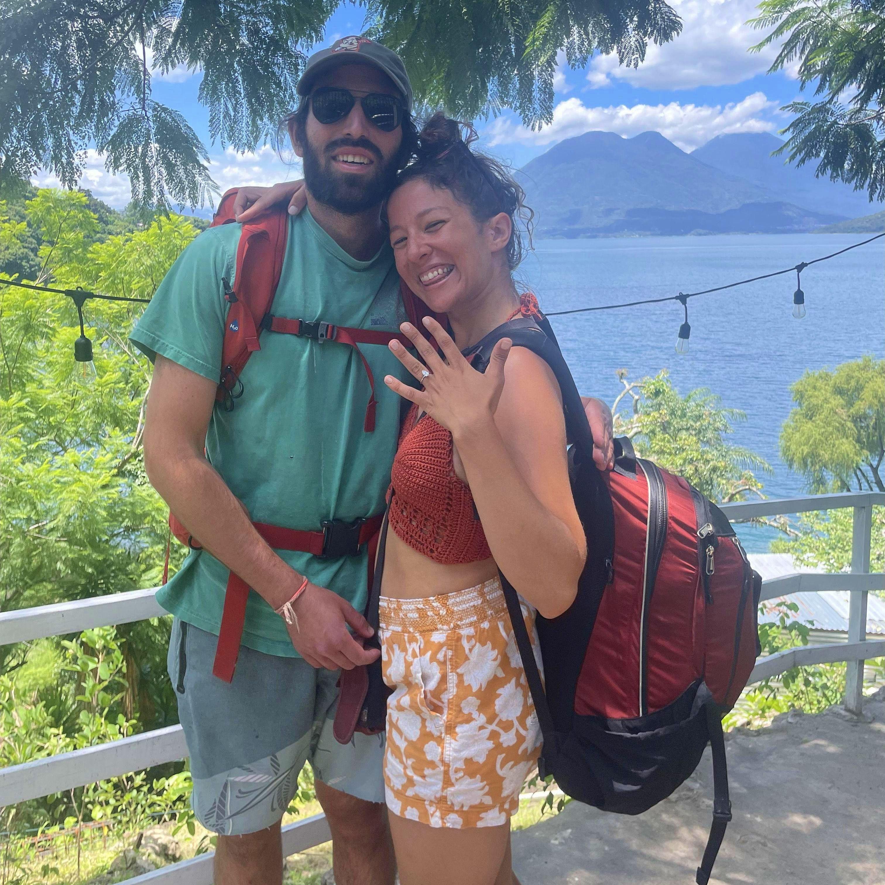 Getting engaged in Lake Atitlan, Guatemala.
