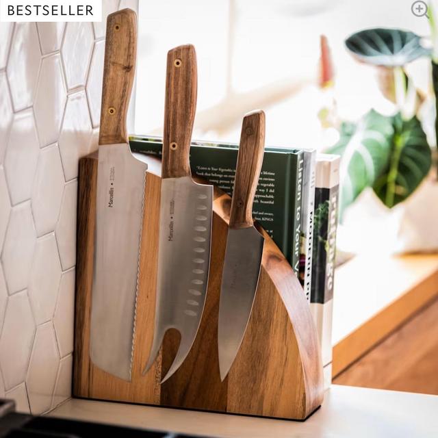 Marcellin Magnetic Acacia Knife Block | Bespoke Post