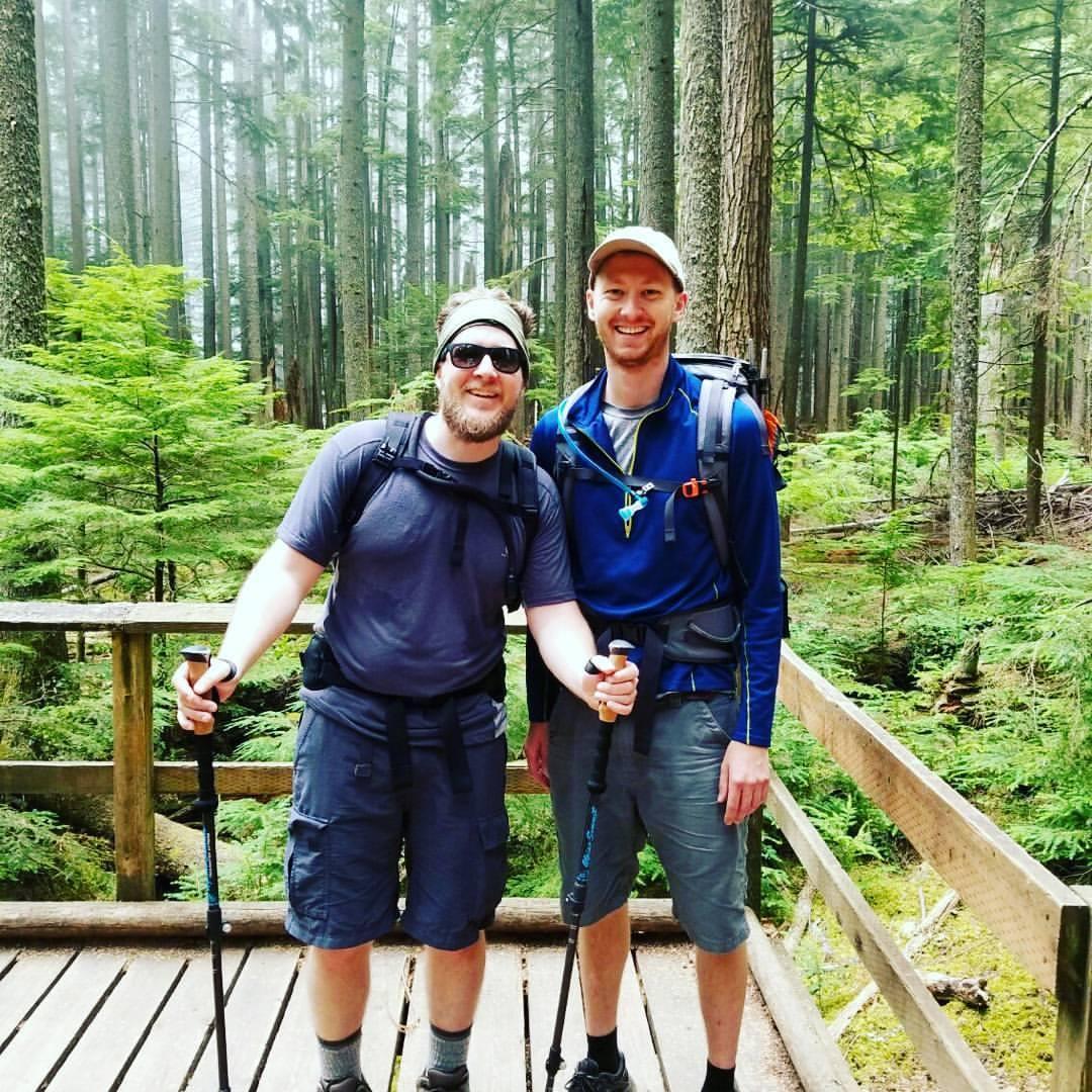 Jake and best buddy Griffin - just about to start their ascent for Mount Si they hiked