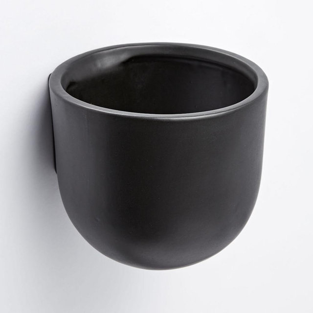 Ceramic Wallscape Planter, Black, 6"