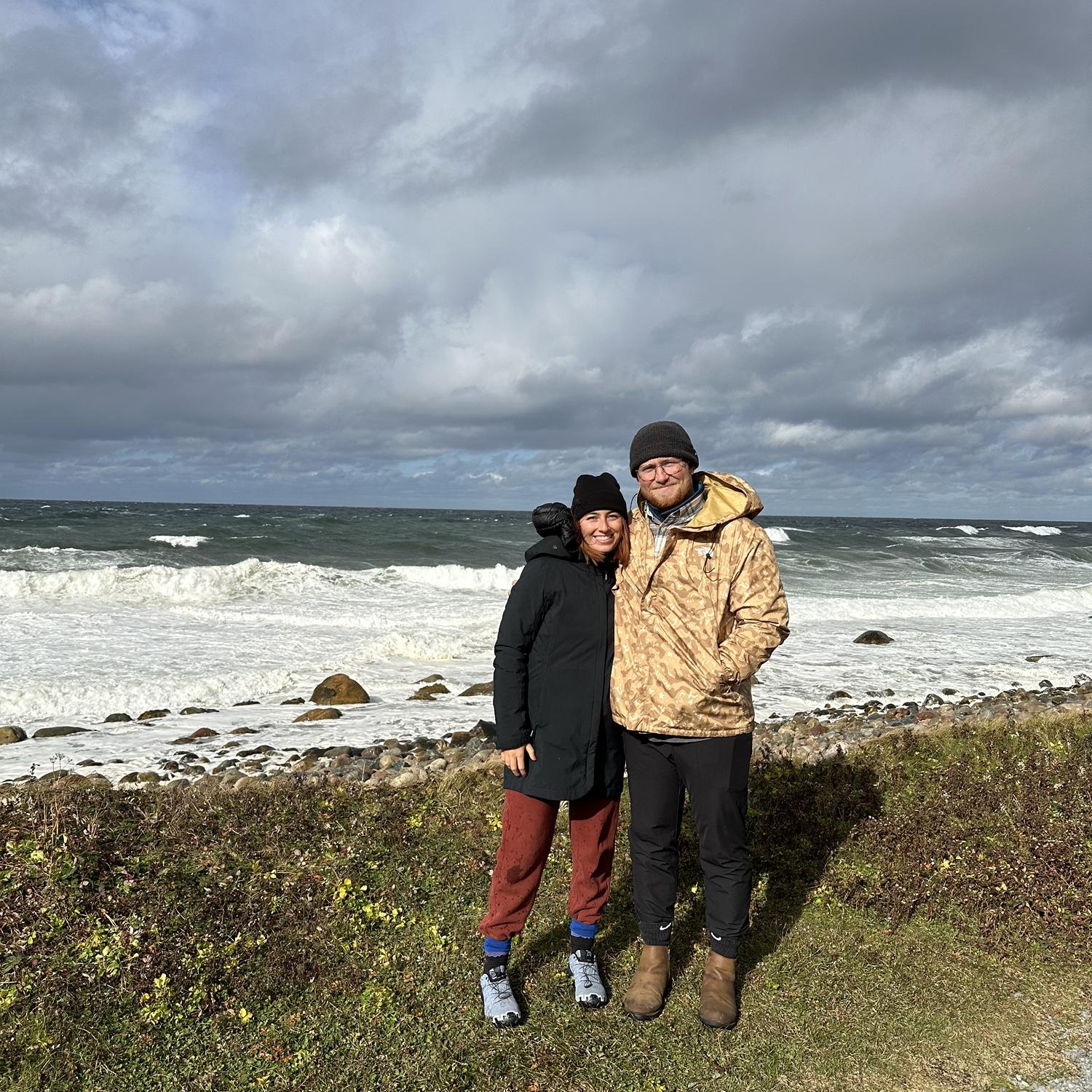 Smiling while we freeze our toes off in Newfoundland (Thanksgiving 2024)
