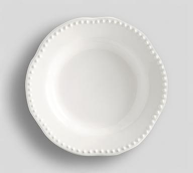 Set of 4 Emma Beaded Stoneware Salad Plates - True White