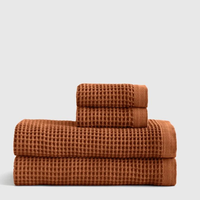 Turkish Waffle Bath Sheet Bundle - Terracotta
