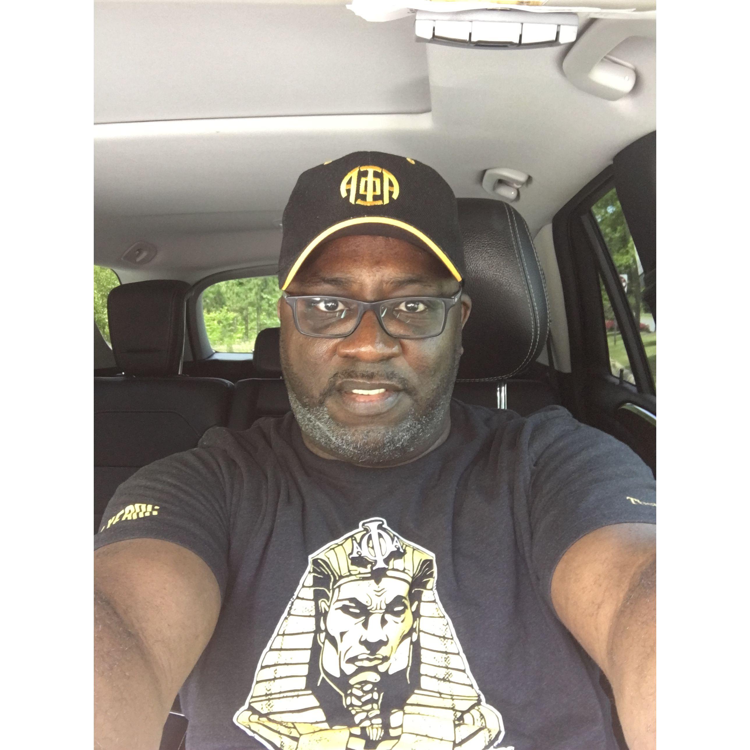 Elroy out and about running errands for Vonda!