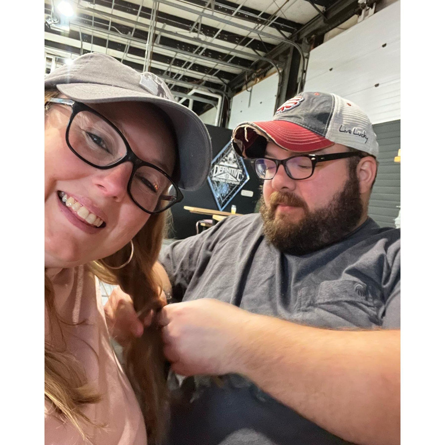 Ross is learning how to braid