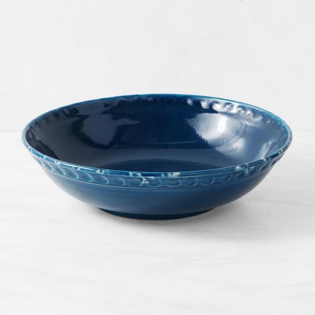 Rustic Ceramic Serving Bowl, Blue