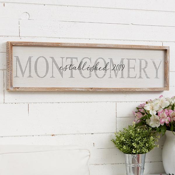 Family Name Personalized Long Barnwood Frame Wall Art