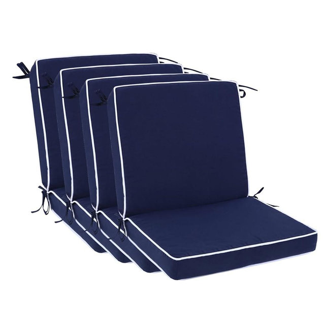 Blytieor Outdoor Patio Chair Cushions Set of 4, Water Resistant Square Seat Cushions with Ties, 20"x17" All Weather Seating Cushions for Outdoor Furniture