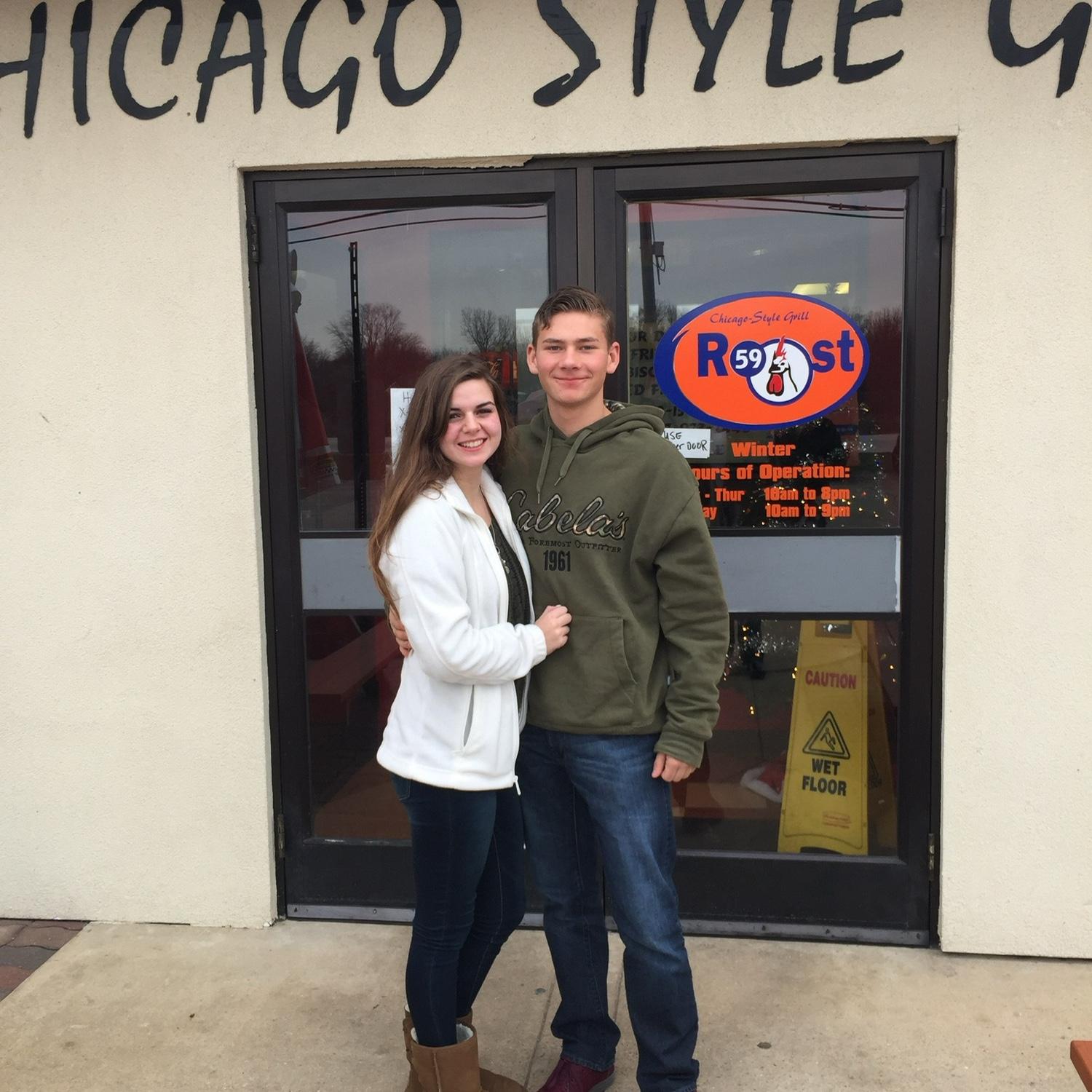 Taking John to get Italian beef at the Roost