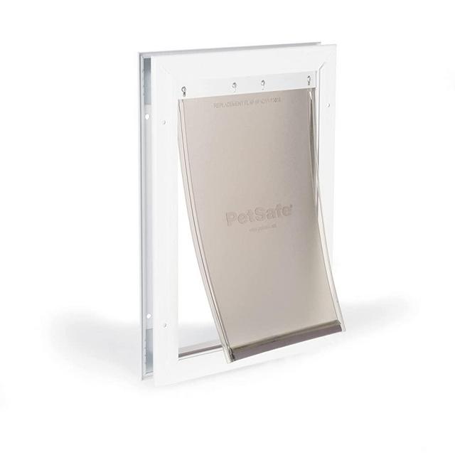 PetSafe Freedom Aluminum Dog Door or Cat Door - Solid Durable Frame, Flexible Tinted Magnetic Vinyl Flap with Slide-in Closing Panel - DIY, Easy to Install - for Small, Medium, Large, X-Large Breeds