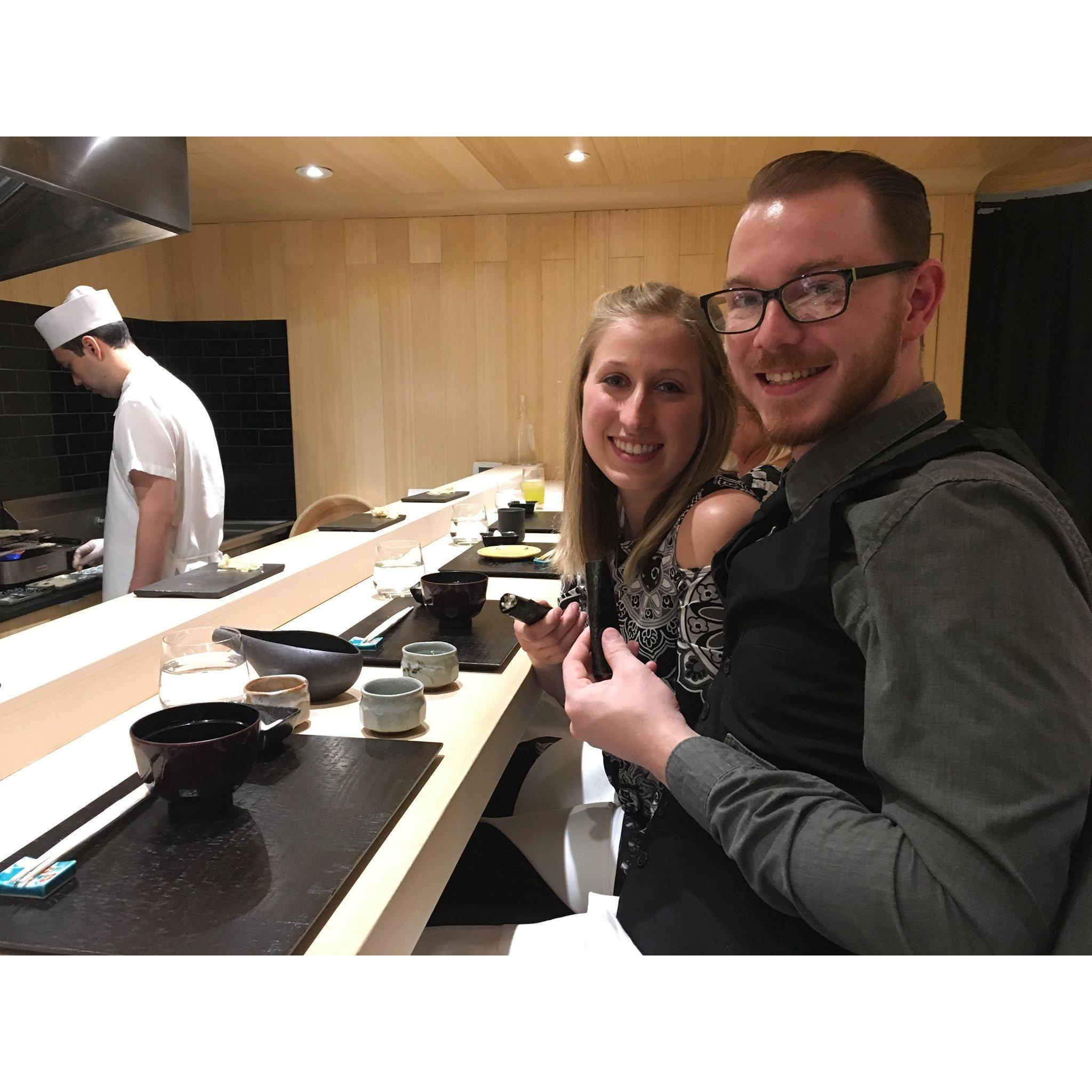 We do an omikase every year for Tom's birthday! This is the one that started the tradition