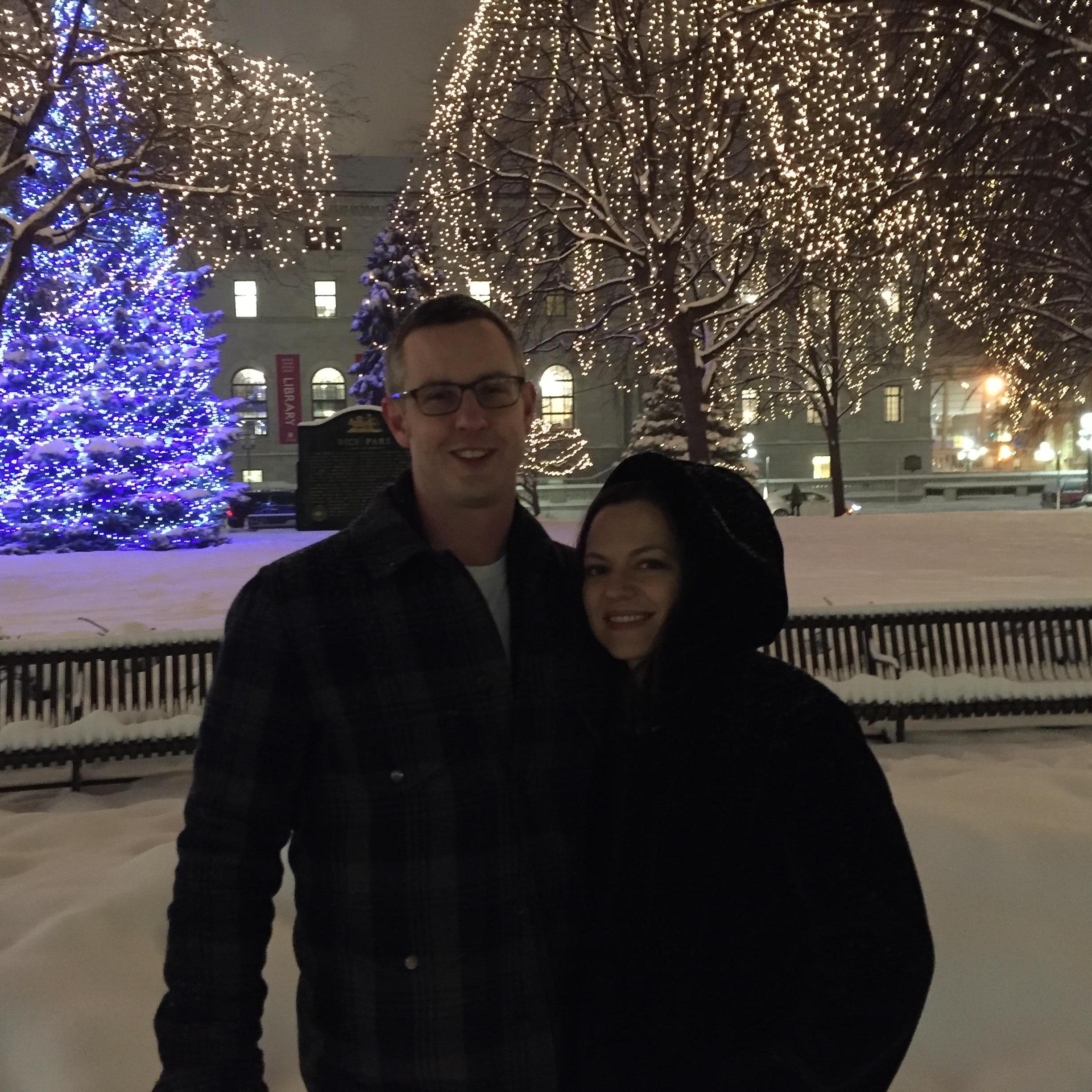 And here we are freezing our butts off in Rice Park in December