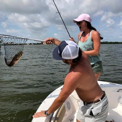 And Kevin taught Lynnae to fish, where she quickly became more skilled than him!