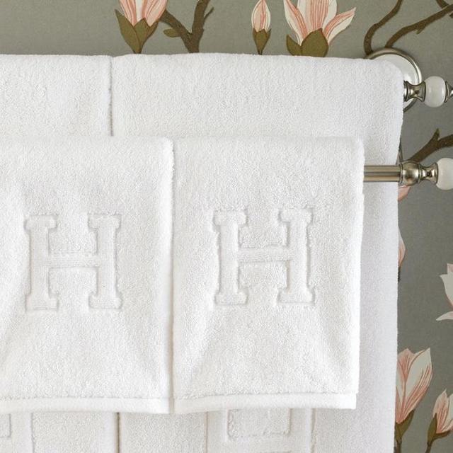 Matouk Auberge Hand Towels with “H” monogram