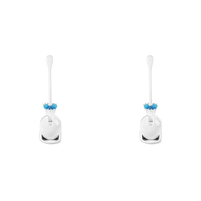 OXO Good Grips Compact Toilet Brush & Canister, White, 6" x 4-3/4" x 17-1/4" h (Pack of 2)