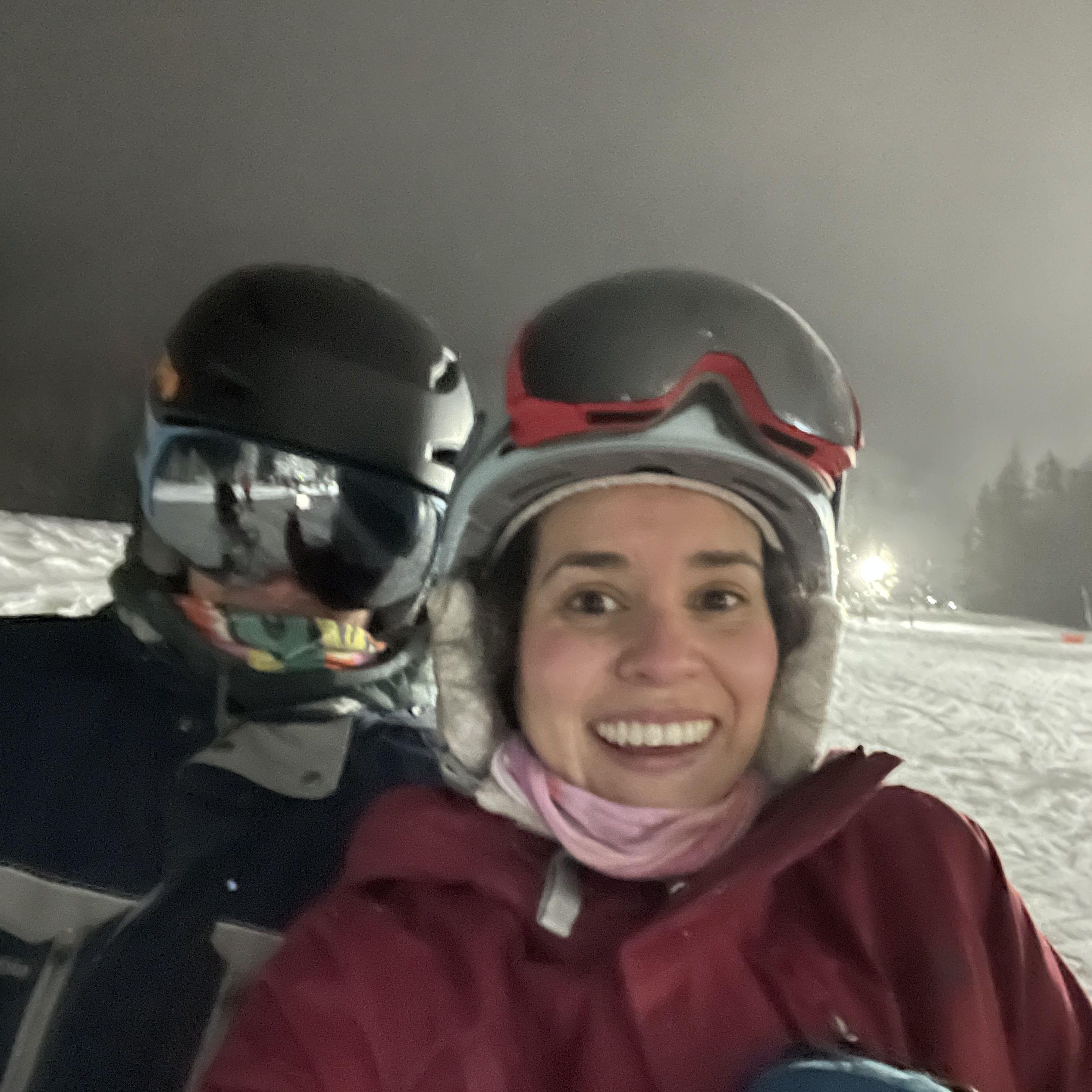 Night Skiing in Brighton, UT. 
The BEST powder Samein has ever seen.