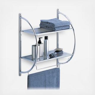 Rounded 2-Tier Shelf with Towel Bars