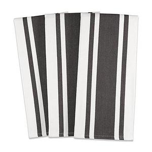 Heavyweight Striped Kitchen Towels in Grey (Set of 3)