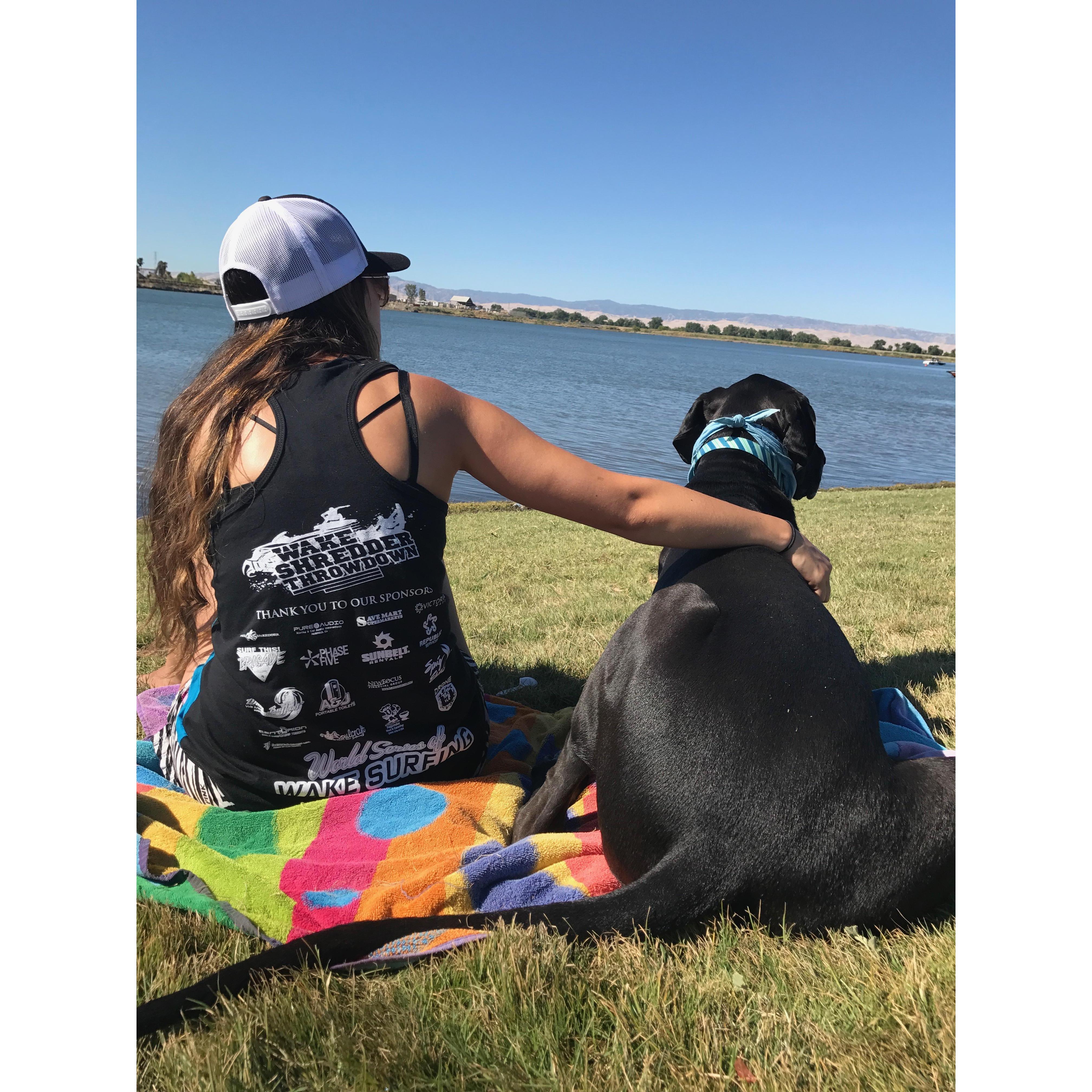 Wakesurf Competition, on the sidelines.