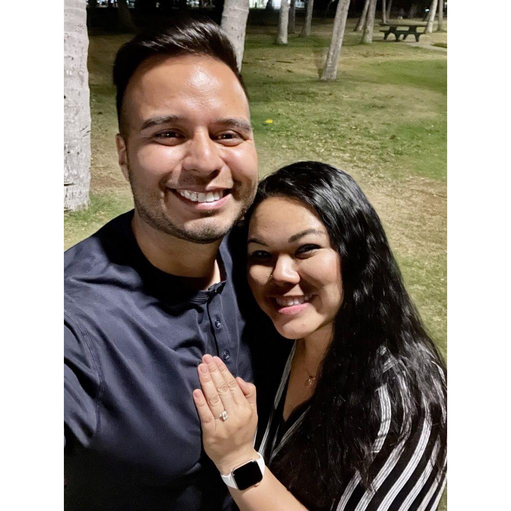 The night of our proposal in Waikiki