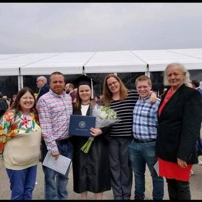 Ashley's family (minus Michelle) at her college graduation!
