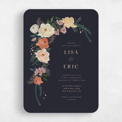 Orange Rounded Wedding Invitation - Miele Classic