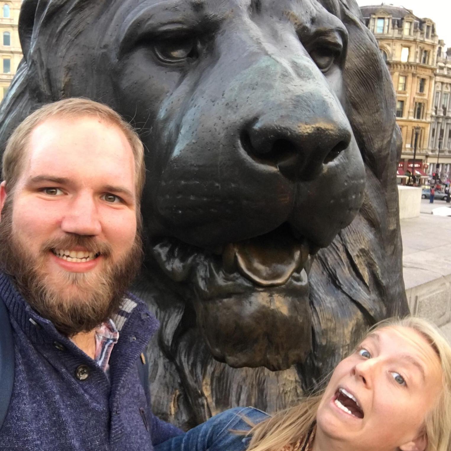 Trafalgar Square Lions, London, Fall 2016