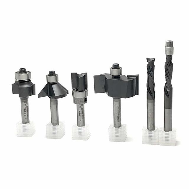 6 Piece Starter Router Bit Set – 1/4″ Shank