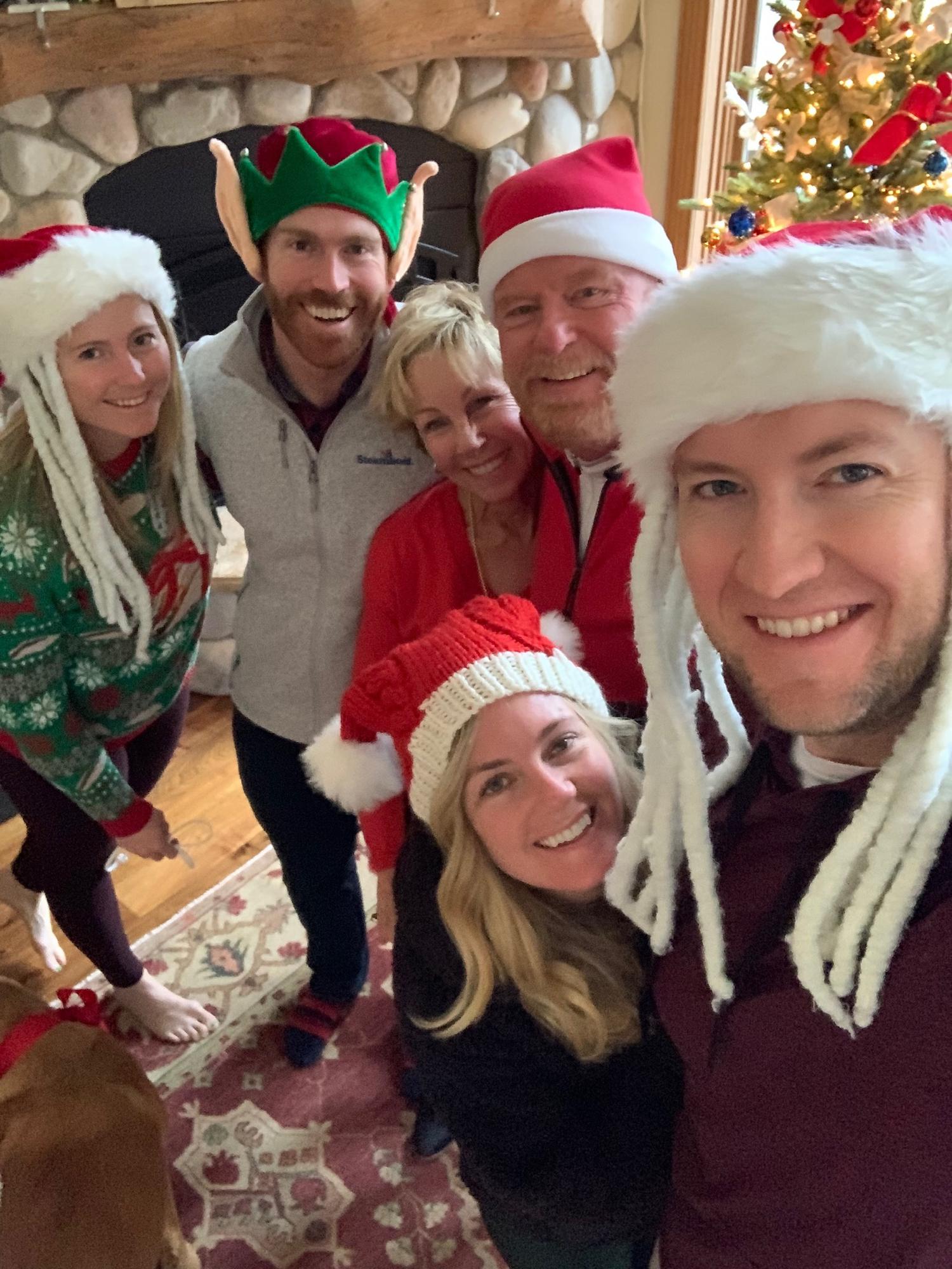 Christmas morning at the Abell's home in Steamboat - is it even Christmas without festive hats? - 12/25/19