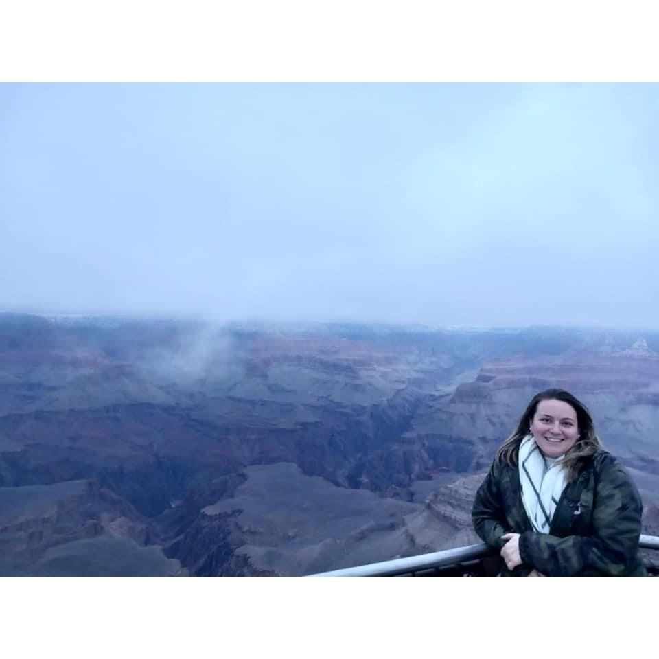 Nick's favorite pic of Jess from the road trip. We'd never seen the Grand Canyon with snow before!