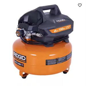6 Gal. 150 PSI Portable Electric Oil-Free Jobsite Pancake Air Compressor with Dual Pressure Gauges and 2-Quick Couplers