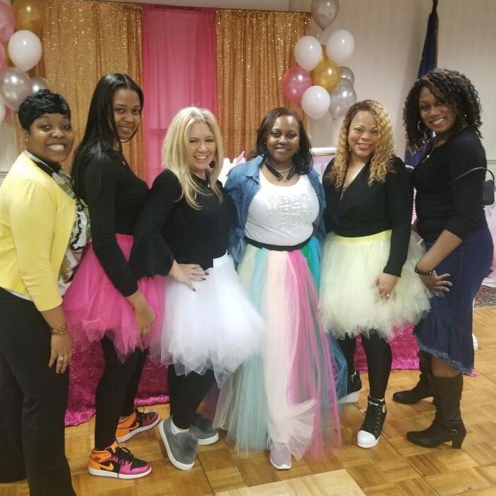 Tutus and sneakers baby shower with the ladies