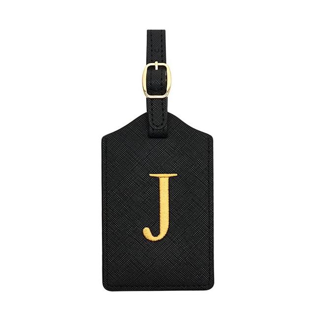 Luggage Tag PU Leather for Suitcase Baggage Handbag Travel Bag Label Suitcase Tag Suitcase Label Tag w. Name Card & Privacy Cover (J)