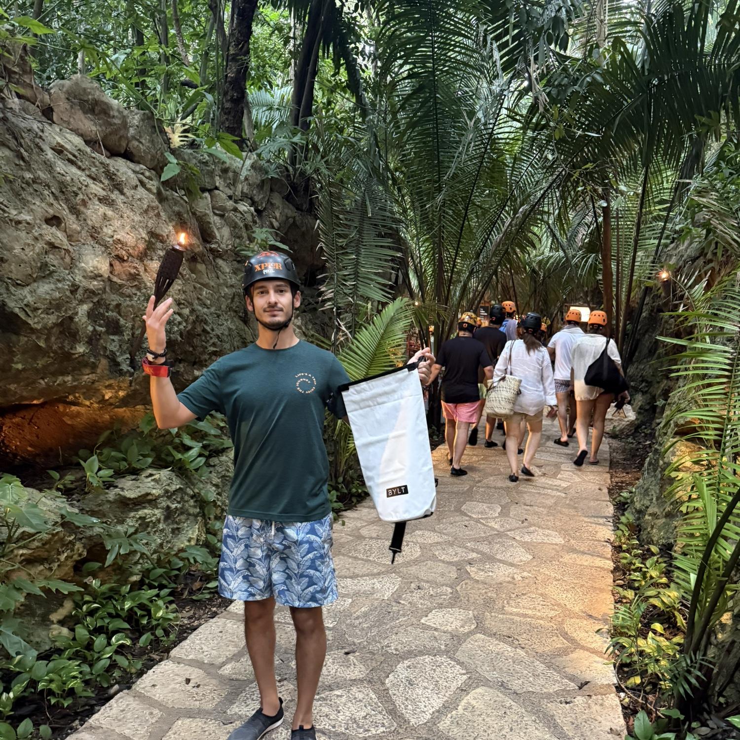 Walking through Xplor all geared up!