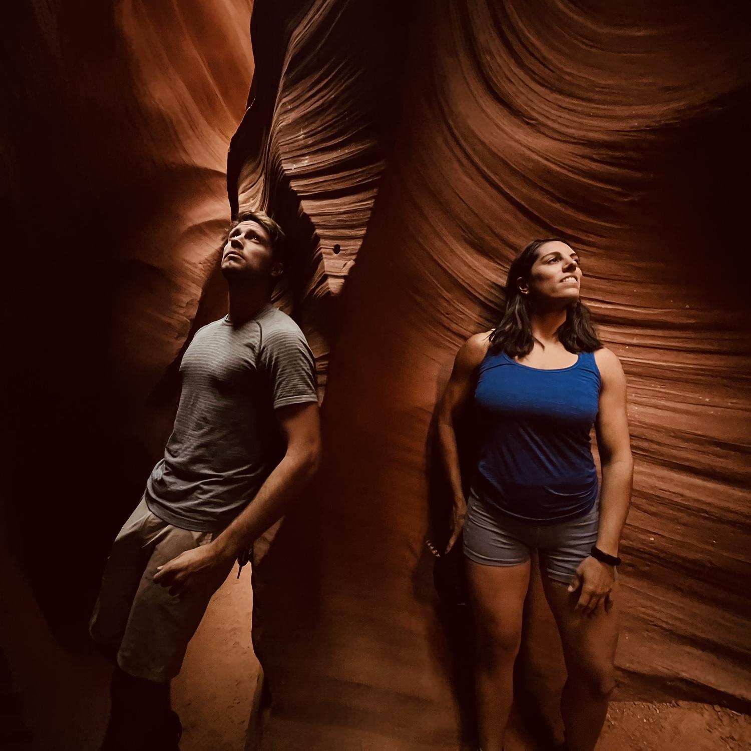 Our cheesy romance novel cover, from the slot canyons