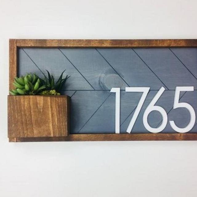 Address Sign, House Numbers, House Number Plaque, House Number Planter, Address Sign Planter, House Number Sign, Address Plaque, Horizontal
