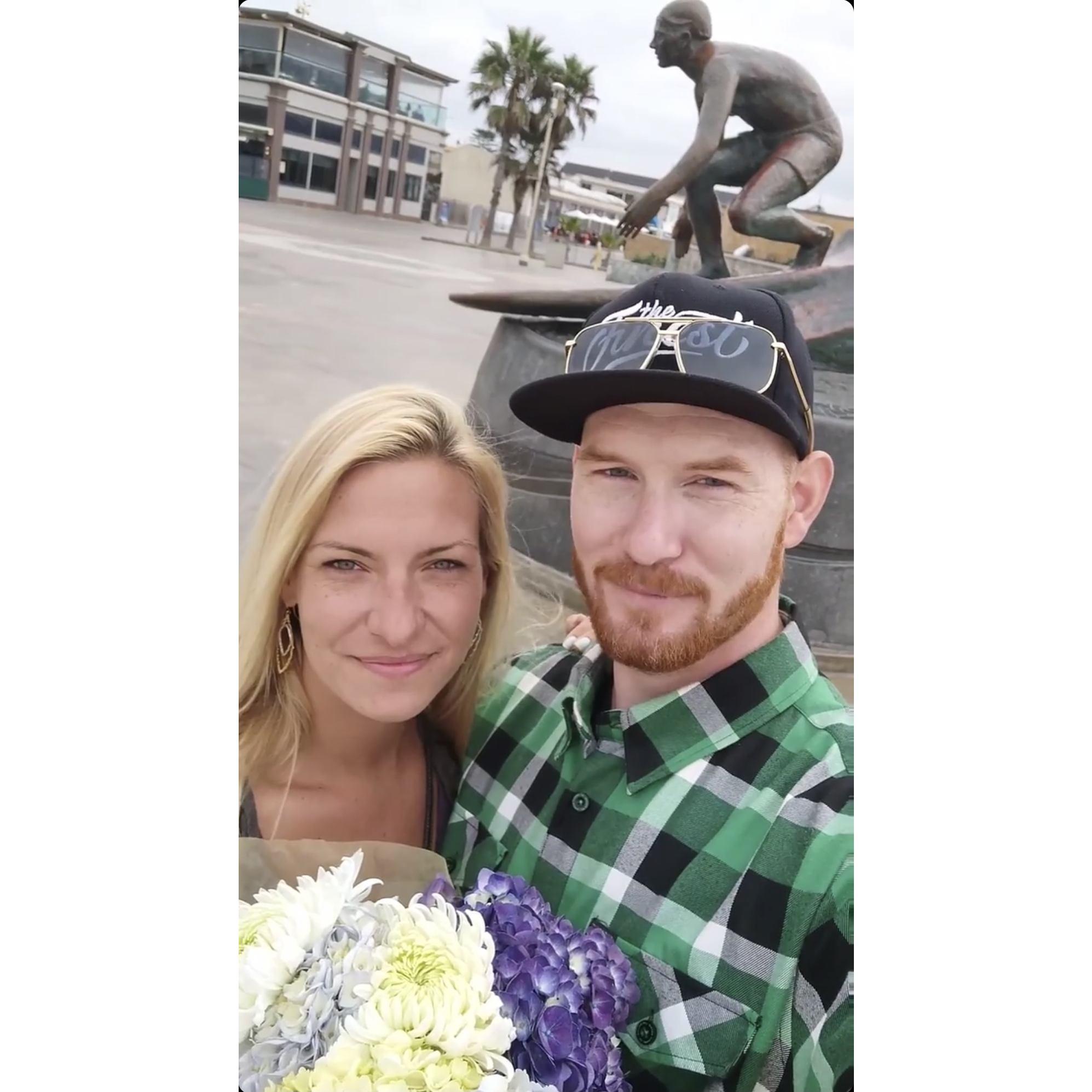 Second time ever hanging out, flowers were a great touch, my dear