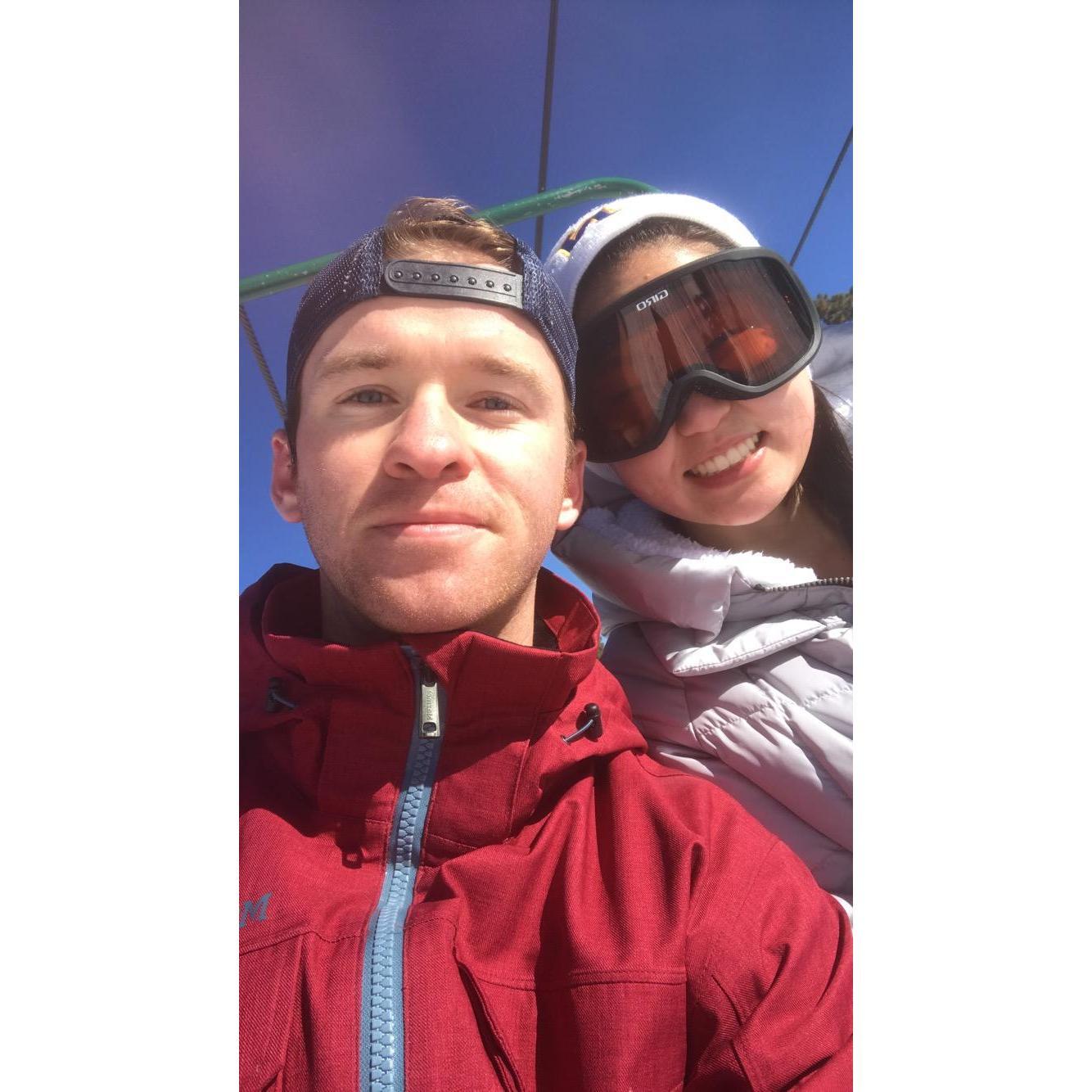 2019 - Big Bear, California. Their first ski trip together!