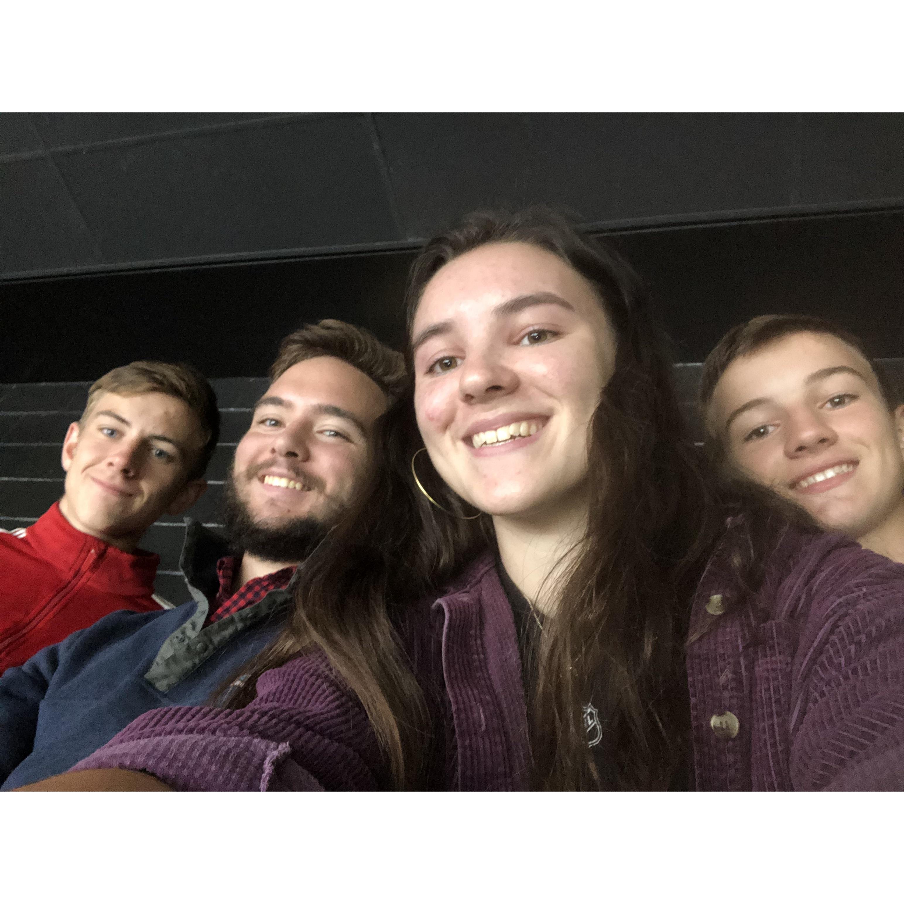 A Bruins game with the family.
