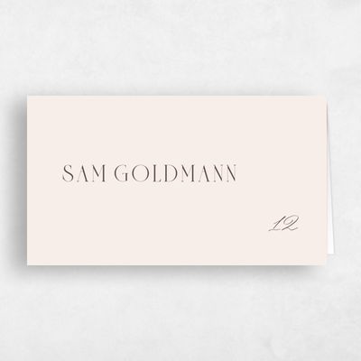 Linen, Beige Wedding Place Card - Shahira