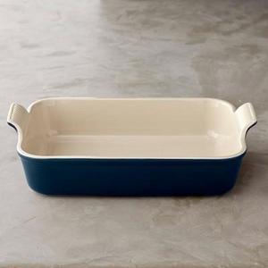 Le Creuset Stoneware Heritage Rectangular Dish, 9" X 12", Matte Navy