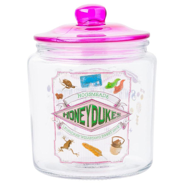 Silver Buffalo Harry Potter Hogsmeade Honeydukes Treats Glass Cookie Snack Candy Jar With Lid (Small)