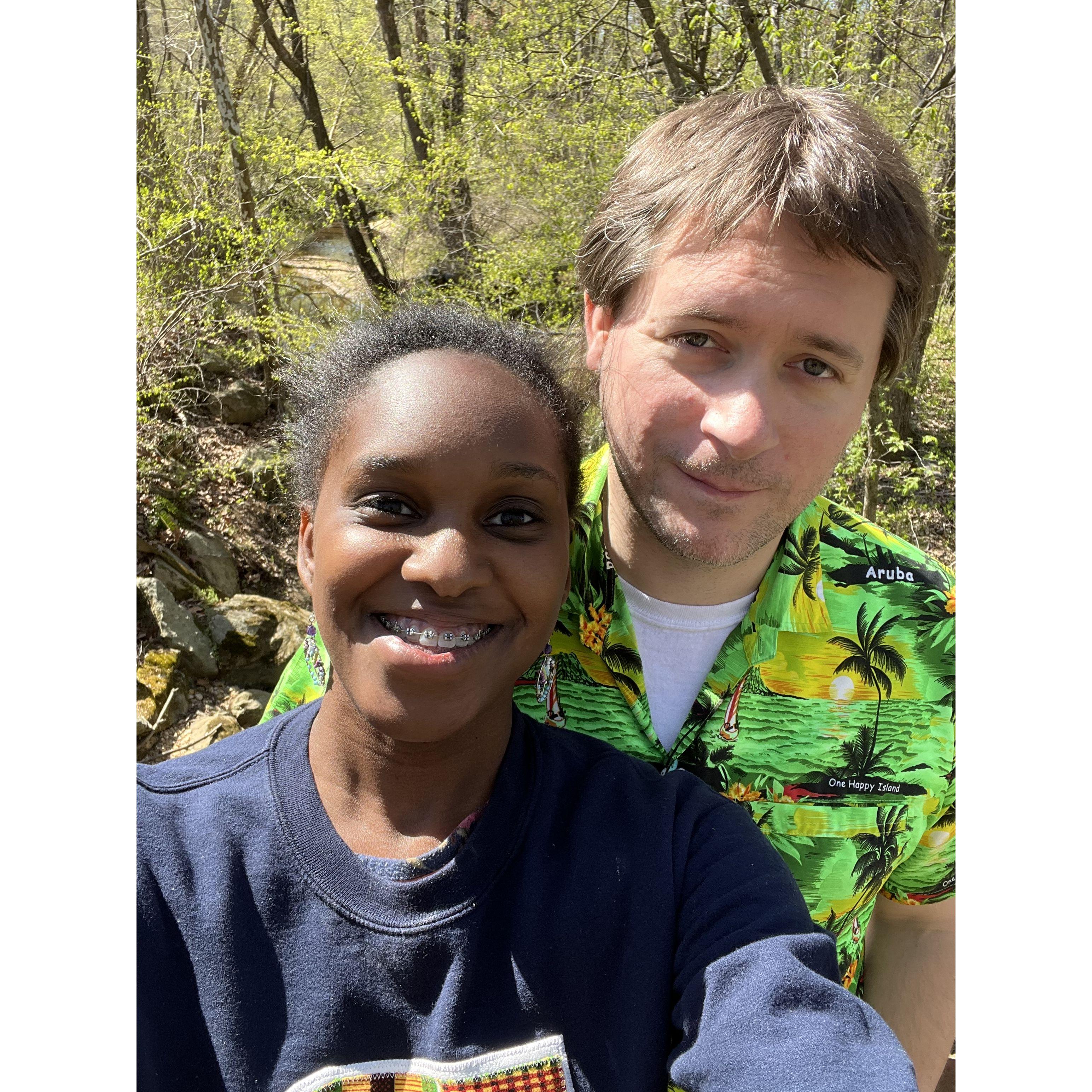 Dennis and Michelle hiking in Pennsylvania.