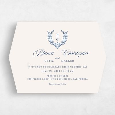 Blue Diamond Wedding Invitation - Loxley Landscape