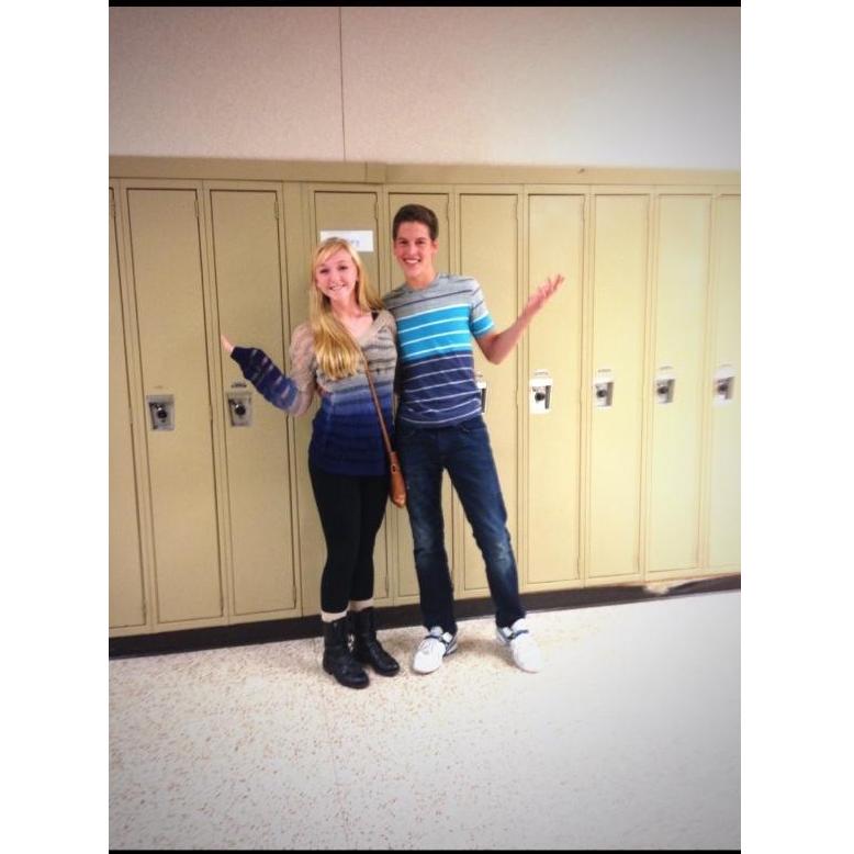 Unplanned outfit matching on the day Ethan asked Nicole to be his girlfriend.